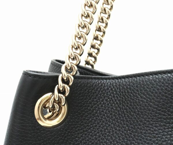 31831992 5 Gucci Soho Logo Leather Chain Shoulder Bag Black