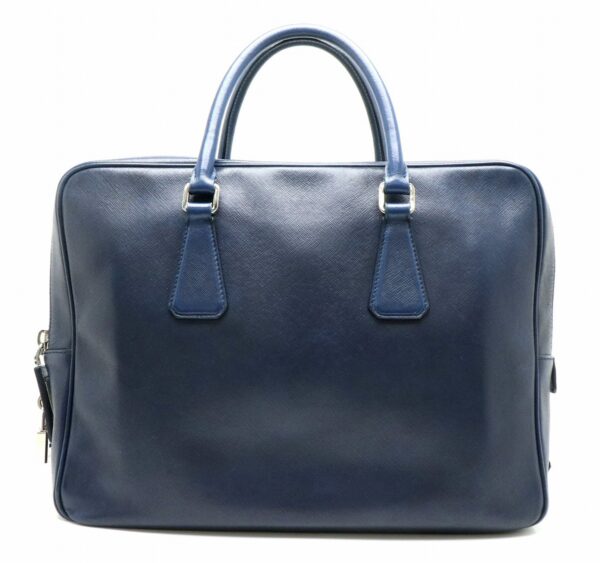 31831993 Prada Briefcase Document Bag Saffiano Leather Blue Blue