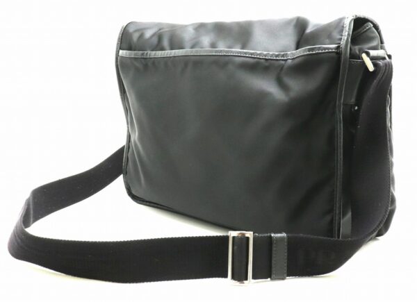 31832031 1 Prada Shoulder Bag Diagonal Nylon Leather Black