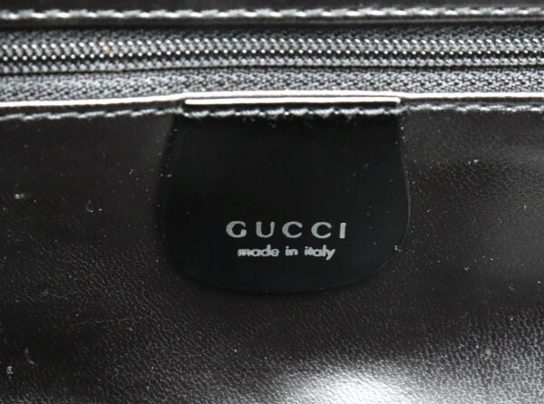 31840551 8 Gucci Bamboo Nylon Patent Leather Vanity Bag Black