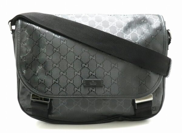 31840769 Gucci GG Implement Leather Shoulder Bag Black