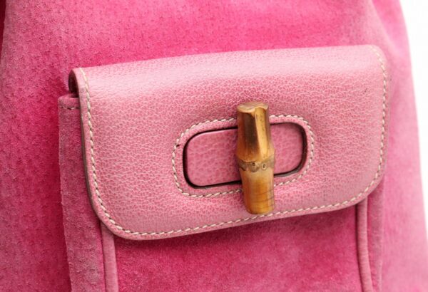 31840772 7 Gucci Bamboo Suede Leather Mini Rucksack Pink