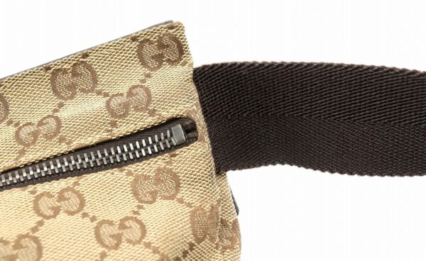 31840777 6 Gucci GG Leather Waist Bag Khaki