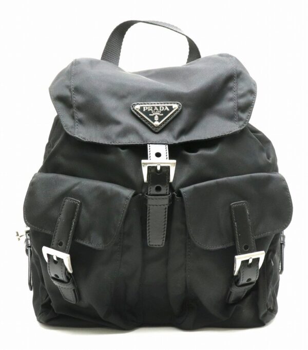 31840835 Prada Backpack Nylon Leather Black