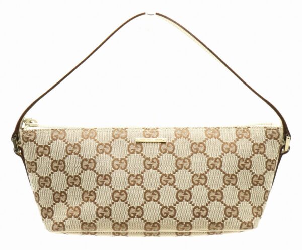 31840840 Gucci GG Leather Accessory Pouch Khaki