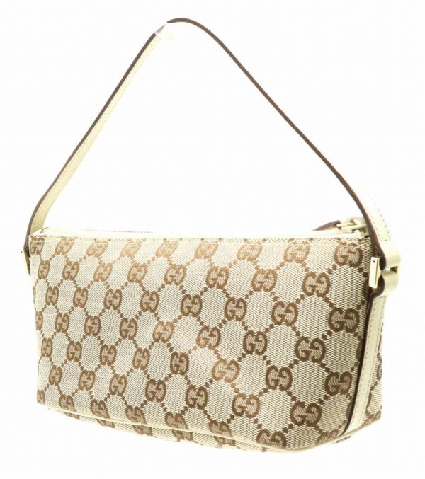 31840840 1 Gucci GG Leather Accessory Pouch Khaki