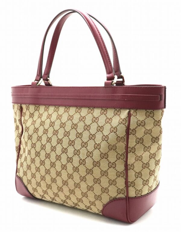 31841063 1 Gucci GG Mayfair Ribbon Leather Tote Bag Khaki