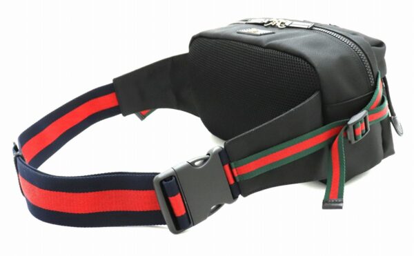 31841070 1 Gucci Techno Embroidery Leather Waist Bag Black