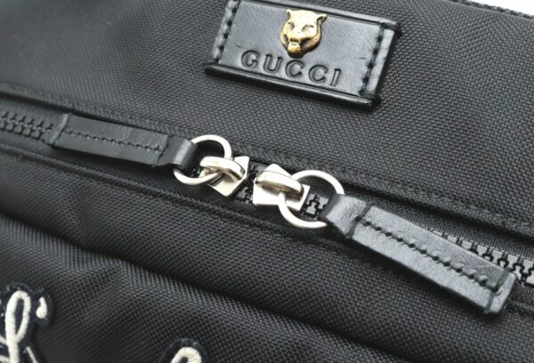 31841070 6 Gucci Techno Embroidery Leather Waist Bag Black