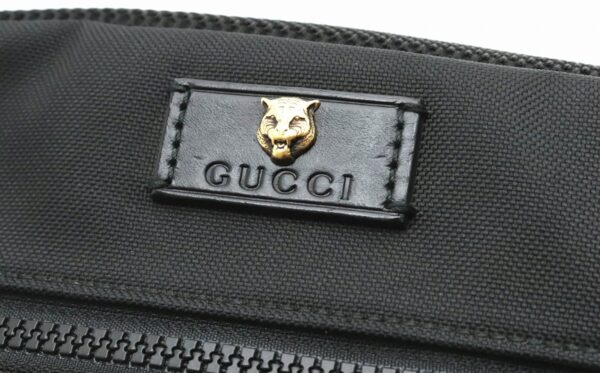 31841070 7 Gucci Techno Embroidery Leather Waist Bag Black