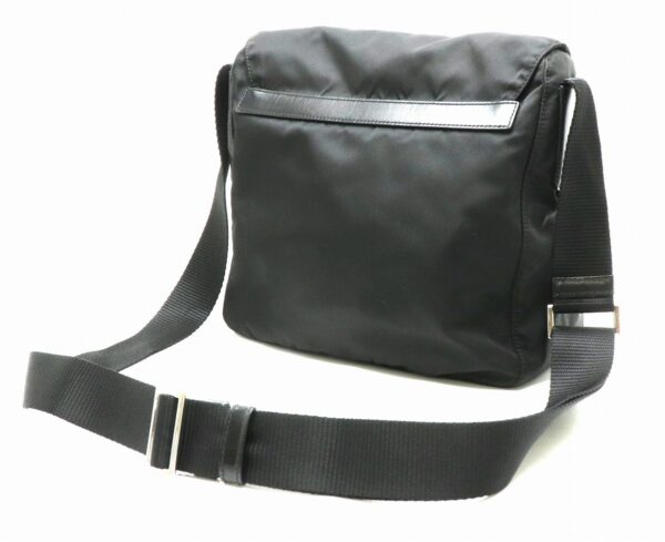 31841347 1 Prada Shoulder Bag Diagonal Nylon Leather Black