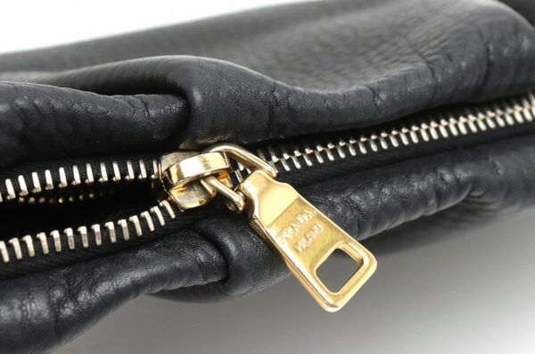 31841519 5 Prada Clutch Bag Gathered Leather Black