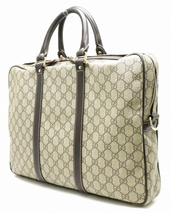 31841578 1 Gucci GG Supreme Leather Business Bag Khaki