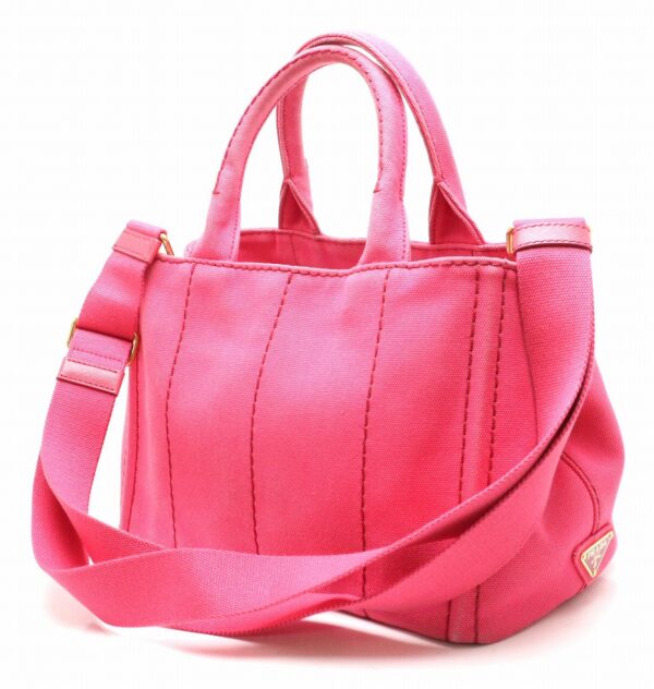 31841586 1 Prada Canapa Tote Bag 2WAY Canvas Leather Pink