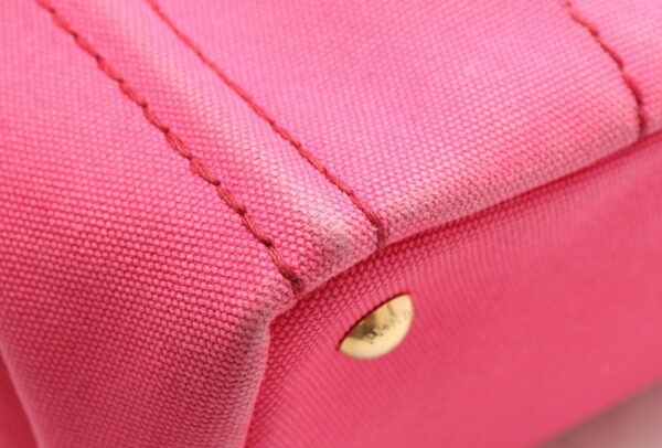 31841586 2 Prada Canapa Tote Bag 2WAY Canvas Leather Pink