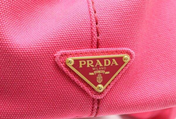 31841586 7 Prada Canapa Tote Bag 2WAY Canvas Leather Pink