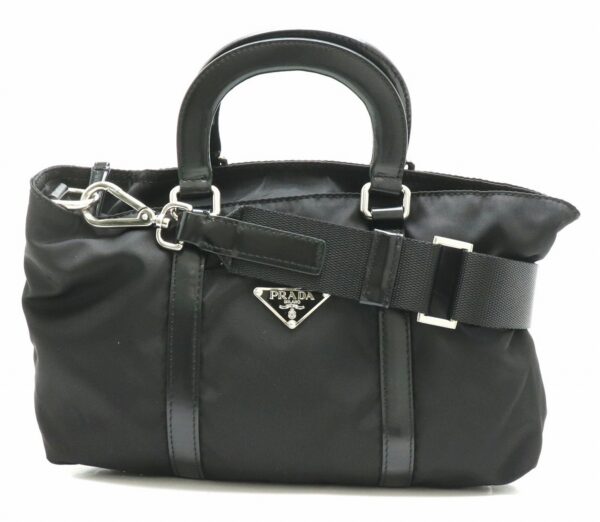 31841798 Prada Mini Tote Bag 2WAY Crossbody Nylon Leather Black