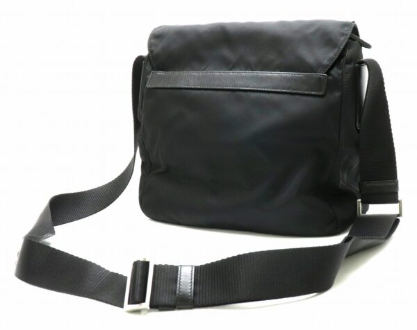 31841837 1 Prada Shoulder Bag Diagonal Nylon Leather Black