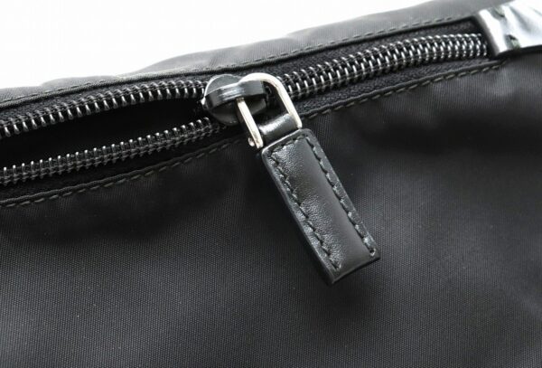 31841837 5 Prada Shoulder Bag Diagonal Nylon Leather Black