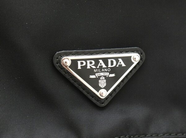 31841837 8 Prada Shoulder Bag Diagonal Nylon Leather Black