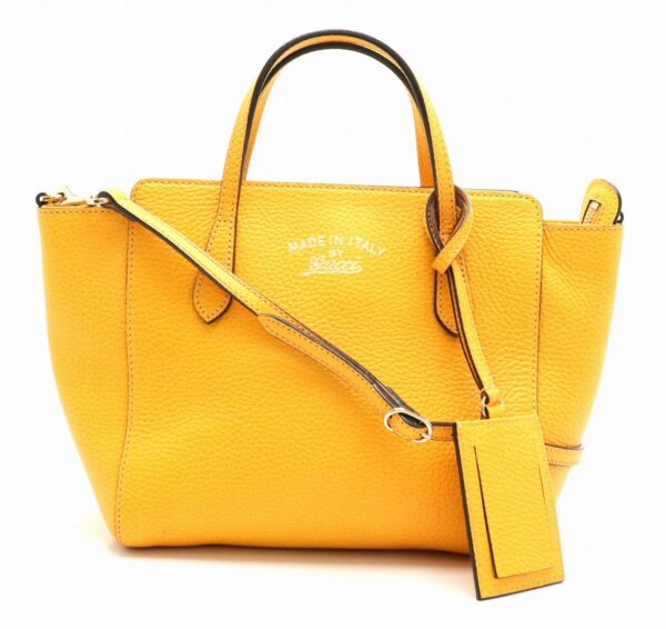 31850429 Gucci Swing Leather 2WAY Tote Bag Yellow