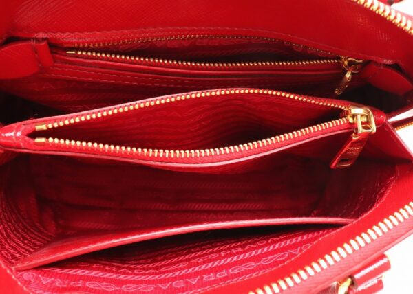 31850466 4 Prada Promenade Handbag 2WAY Crossbody Enamel Leather Red