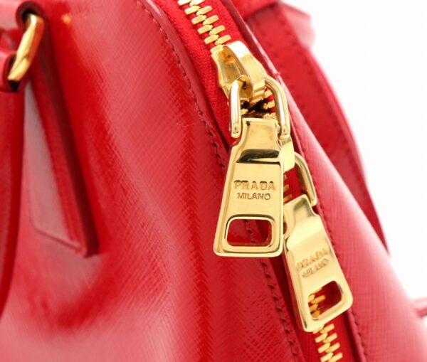 31850466 5 Prada Promenade Handbag 2WAY Crossbody Enamel Leather Red