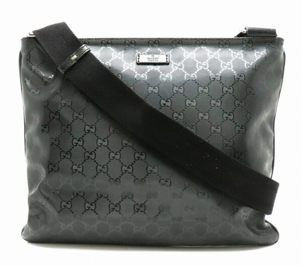 31850487 Gucci GG Implement Leather Crossbody Bag Black