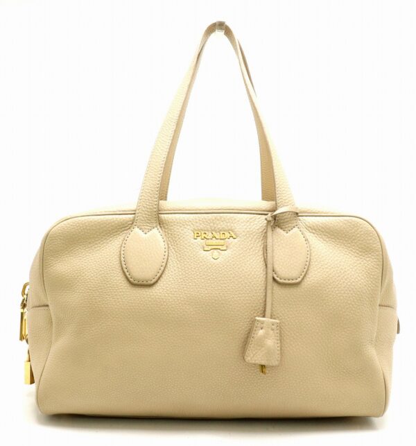 31850717 Prada Bag Embossed Leather Beige