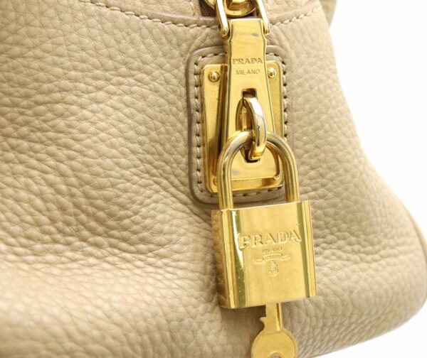 31850717 6 Prada Bag Embossed Leather Beige