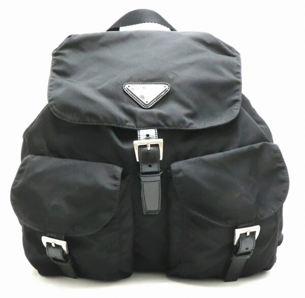 31850736 Prada Backpack Nylon Leather Black