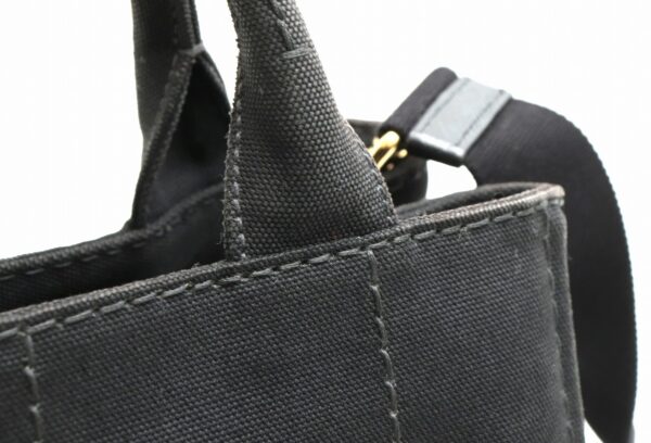 31850963 6 Prada Canapa Tote Bag 2WAY Canvas Leather Black