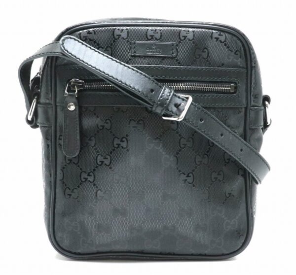 31851304 Gucci GG Implement Leather Shoulder Bag Black