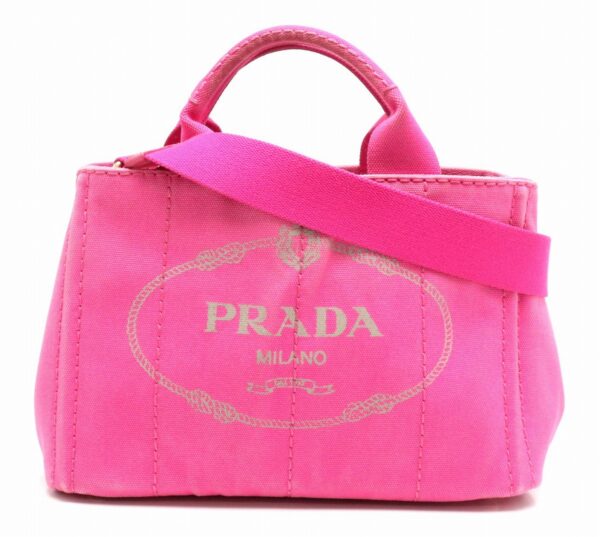 31851497 Prada Mini Canapa Tote Bag 2WAY Canvas Pink