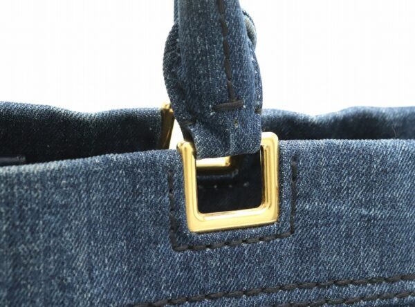 31851632 6 Prada Canapa Tote Bag 2WAY Denim Canvas Gray