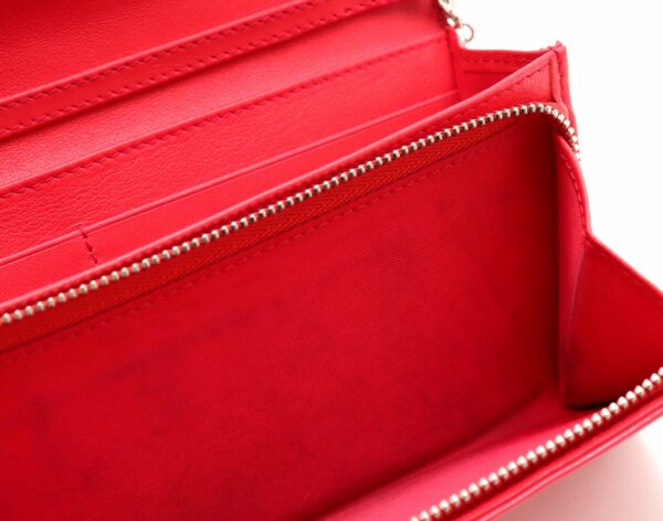 31861389 6 Christian Dior Lady Dior Cannage Chain Wallet Patent Leather Red