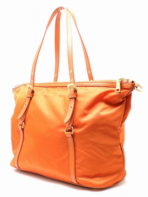 31861442 1 Prada Tote Bag Shoulder Tote Nylon Leather Orange