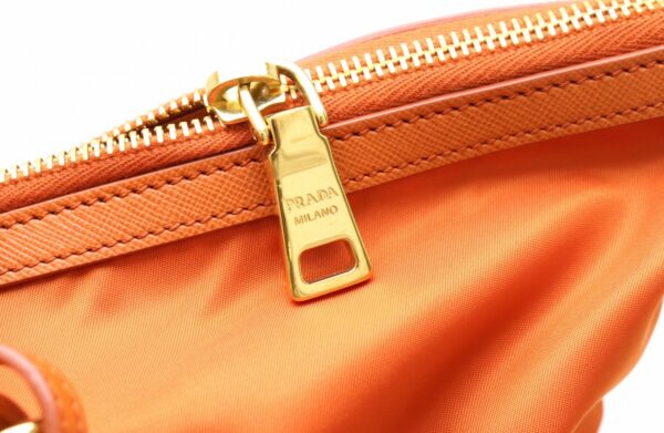 31861442 5 Prada Tote Bag Shoulder Tote Nylon Leather Orange