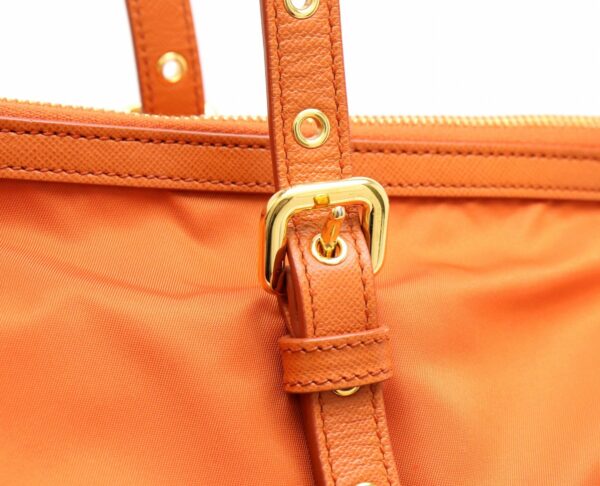 31861442 6 Prada Tote Bag Shoulder Tote Nylon Leather Orange