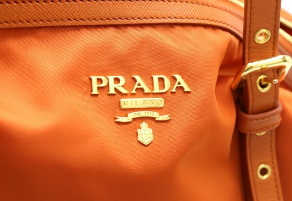 31861442 7 Prada Tote Bag Shoulder Tote Nylon Leather Orange