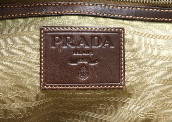 31870419 8 Prada Shoulder Bag Shoulder Canvas Leather Khaki Brown