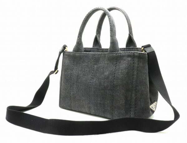 31871061 1 Prada Canapa Tote Bag 2WAY Denim Canvas Black