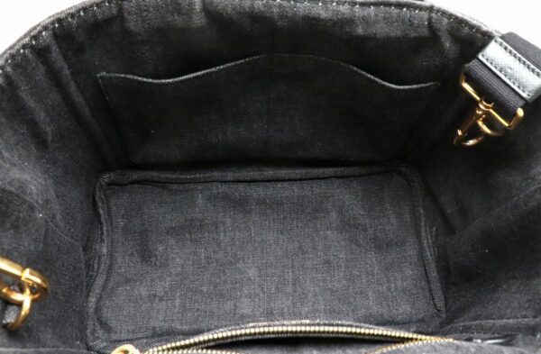 31871061 4 Prada Canapa Tote Bag 2WAY Denim Canvas Black