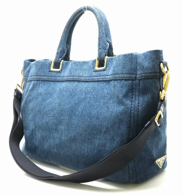 31871248 1 Prada Canapa Tote Bag 2WAY Denim Canvas Blue