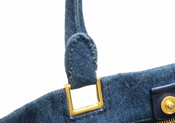 31871248 6 Prada Canapa Tote Bag 2WAY Denim Canvas Blue