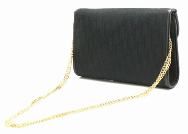 31881332 1 Christian Dior Chain Shoulder Bag Canvas Leather Black