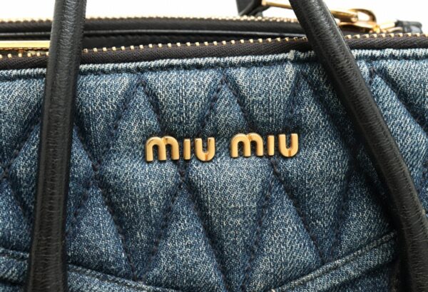 31881727 8 Miu Miu Denim Biker 2way Bag Denim Blue Black