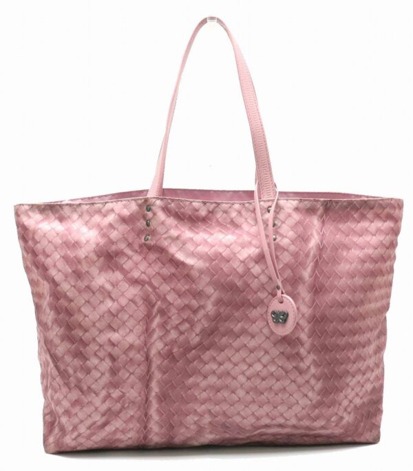 31890335 Bottega Veneta Intreccio Lusion Tote Bag Nylon Leather Pink Purple