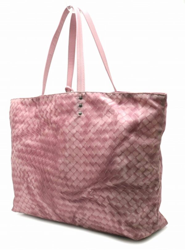 31890335 1 Bottega Veneta Intreccio Lusion Tote Bag Nylon Leather Pink Purple