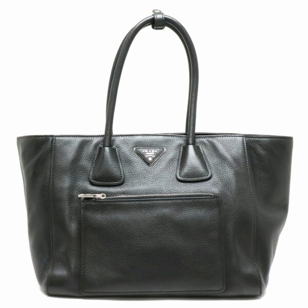 31890410 Prada Vitello Phenix Tote Bag 2WAY Leather Black